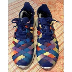 NIKE ROSHE RUN Woven Sneakers Womens 7 Premium Rainbow 555553-400 Limited Rare